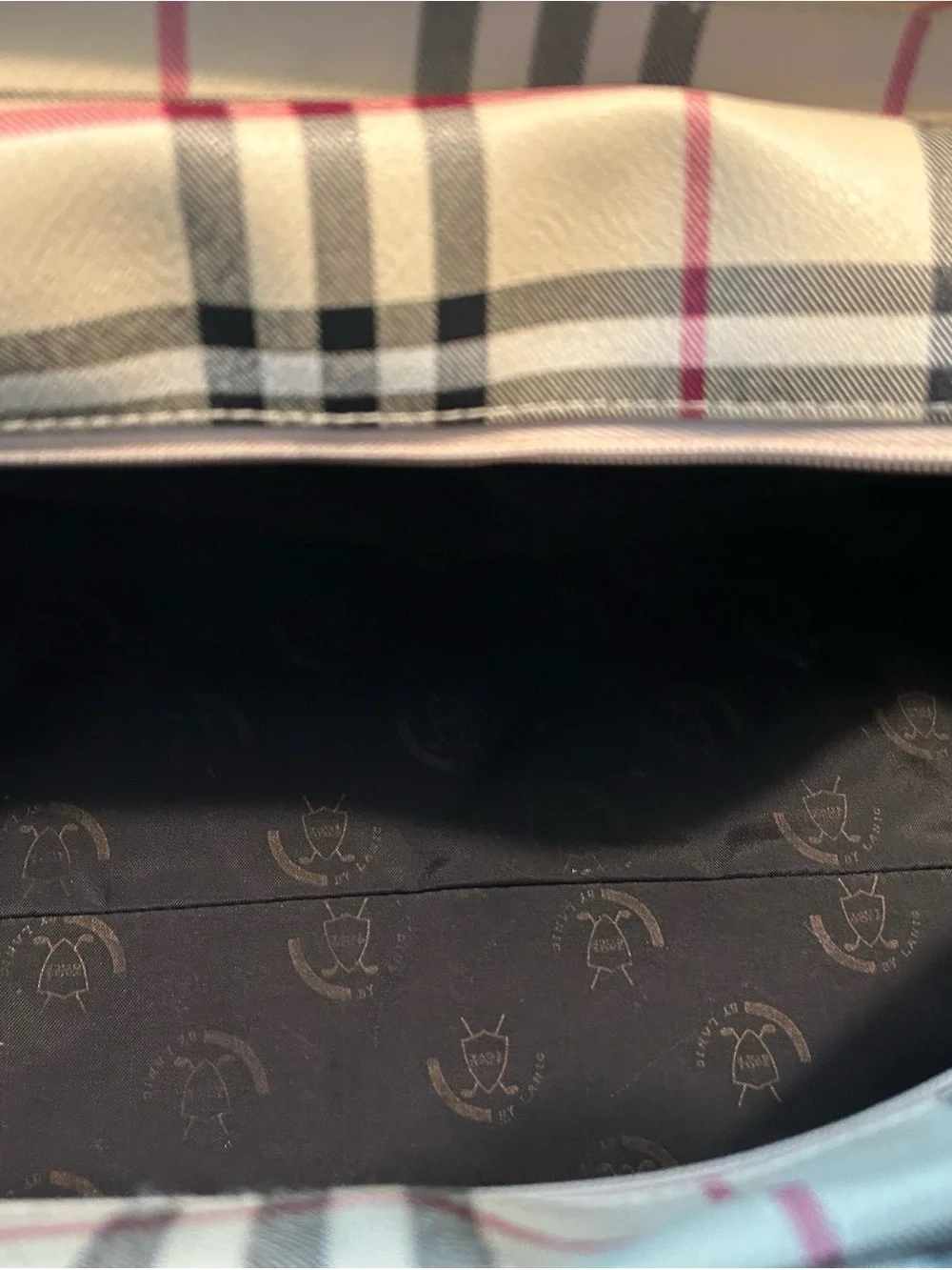 Vintage Tags by Lanig Plaid Golf Boston Travel Bag Duffel Rare